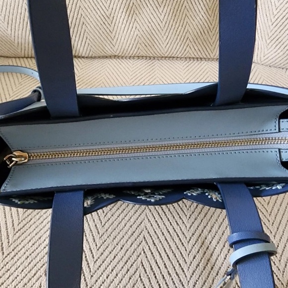 Kate Spade Baby blue Scalloped 2Way Tote BAG EUC - Picture 4 of 11